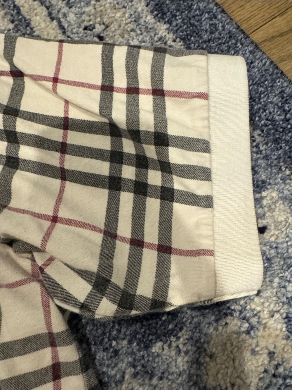 Burberry Men's Cream Polo with Black and Red Check - Picture 5 of 9
